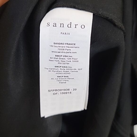 SANDRO Wrap-effect Gathered Slub Twill Mini Dress Size 36 - Picture 9 of 13